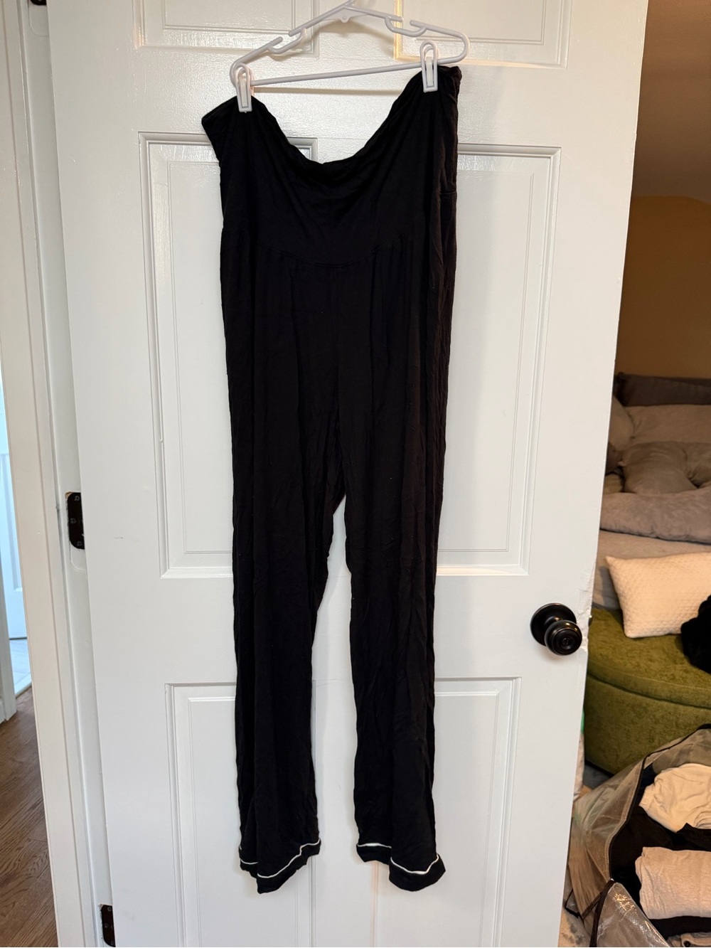 Old Navy Black Maternity Pajama Set with Contrast Piping - Picture 5 of 5